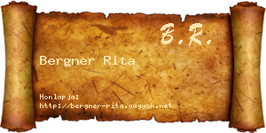 Bergner Rita névjegykártya